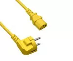 Netzkabel Europa CEE 7/7 90° auf C13, 0,75mm², VDE, gelb, Länge 1,80m